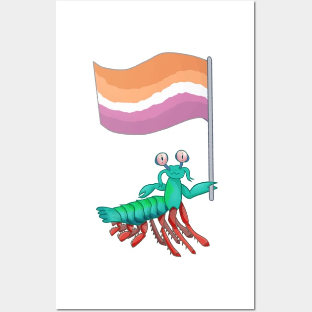 Mantis Shrimp Lesbian Pride! Wall Art by Quirkball